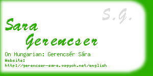 sara gerencser business card