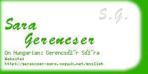sara gerencser business card